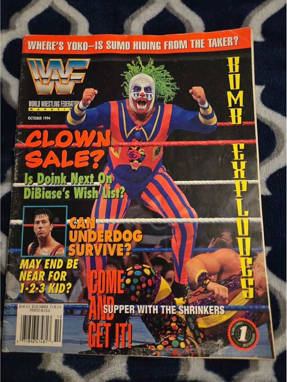 WWF World Wrestling Federation Magazine October 1994 Featuring Clown Sale and B'